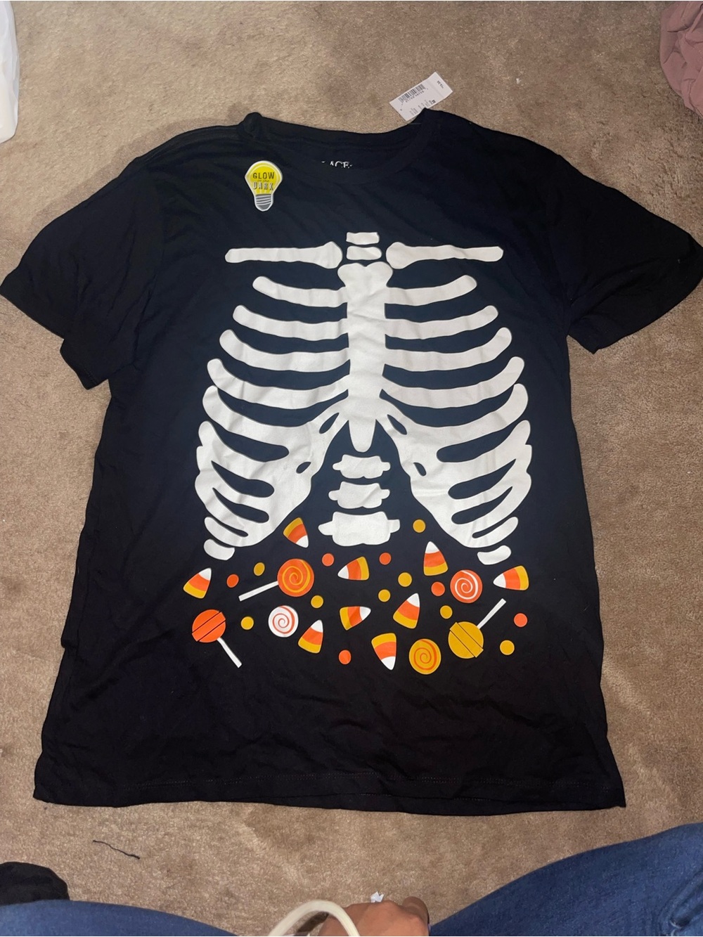 The Children's Place Black Halloween Skeleton Candy Tee